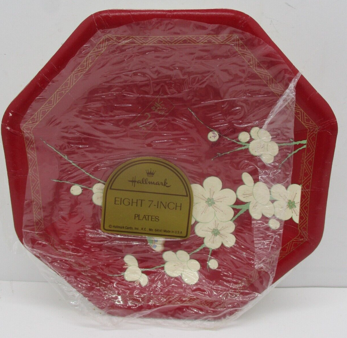Vintage Hallmark Floral Butterfly Asian Theme Paper Plates