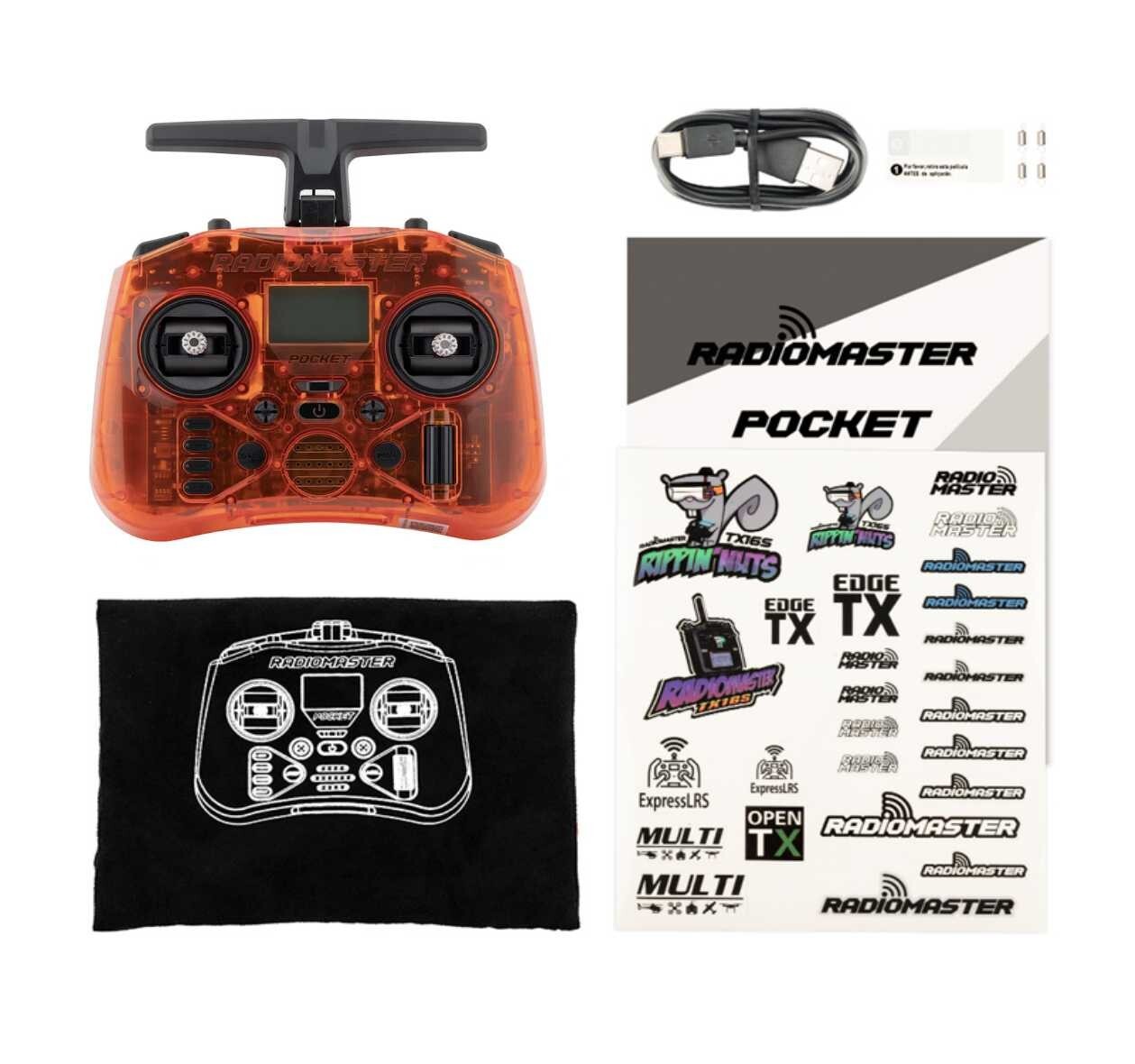 RadioMaster Pocket Radio Controller Mode 2 (Transparent Orange, ELRS)