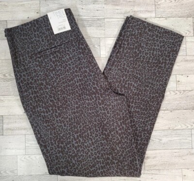 Time & Tru Pants 6 8 12 16 18 20 Leopard Skinny Side Zipper 4-Way Stretch NEW