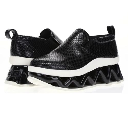 Pre-owned Marc By Marc Jacobs Womens Ninja Wave Black Snake Print Platform Sneaker Us35-36