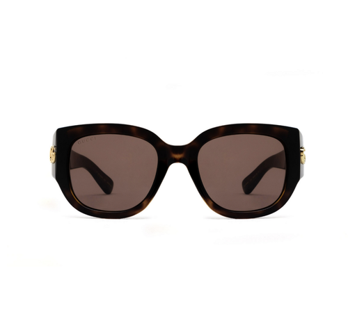 Pre-owned Gucci Gg1599sa-002 Havana Sunglasses In Brown
