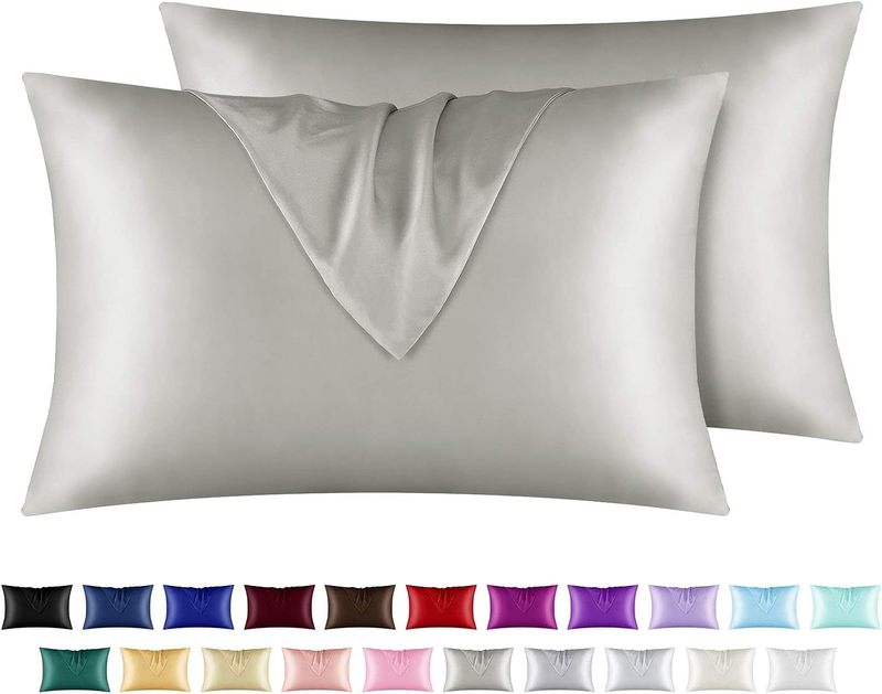 Satin Pillowcase for Hair and Skin, Silk Pillowcase 2 Pack Envelop Closure Gift