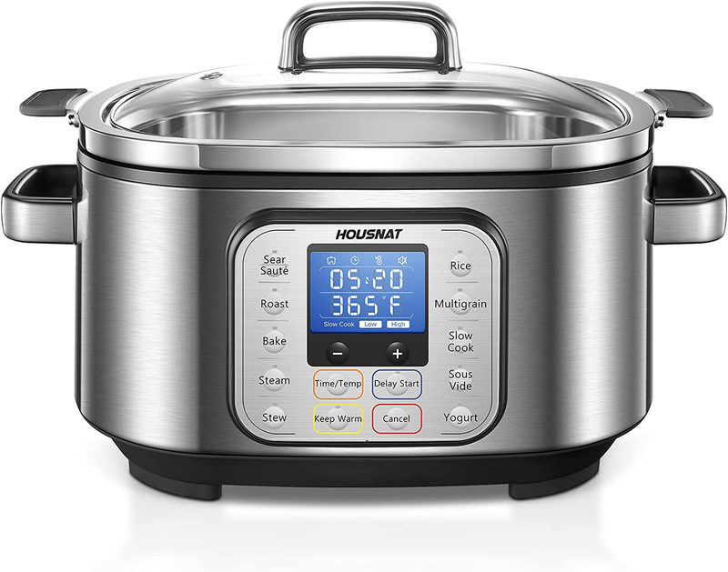 Slow Cooker,  10 in 1 Programmable Cooker, 6Qt Stainless Ste