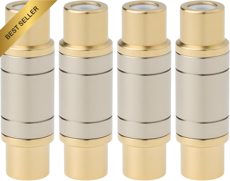4 Pcs RCA Female Straight through All Copper Gold-Plated Adapter Connector for A