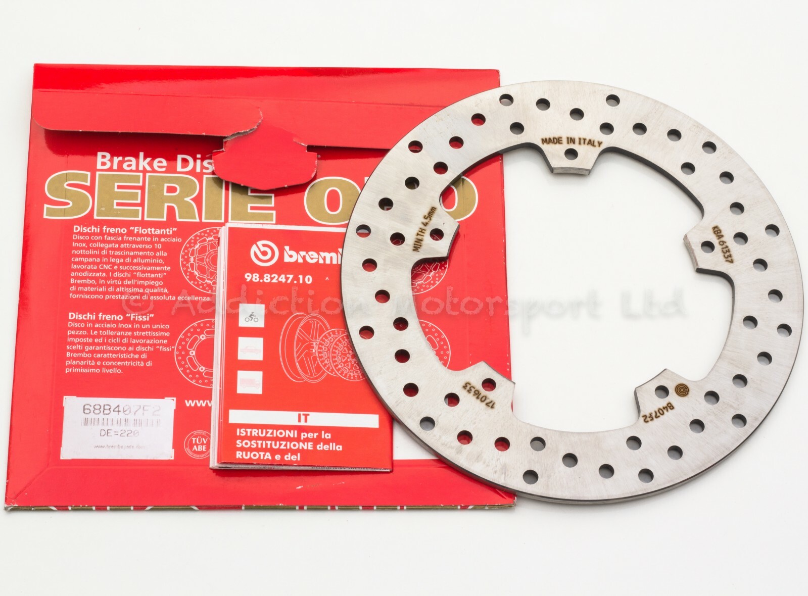 M Bmw HP4, S1000R, RR, Brembo SERIE ORO Rear Brake Disc, 220mm