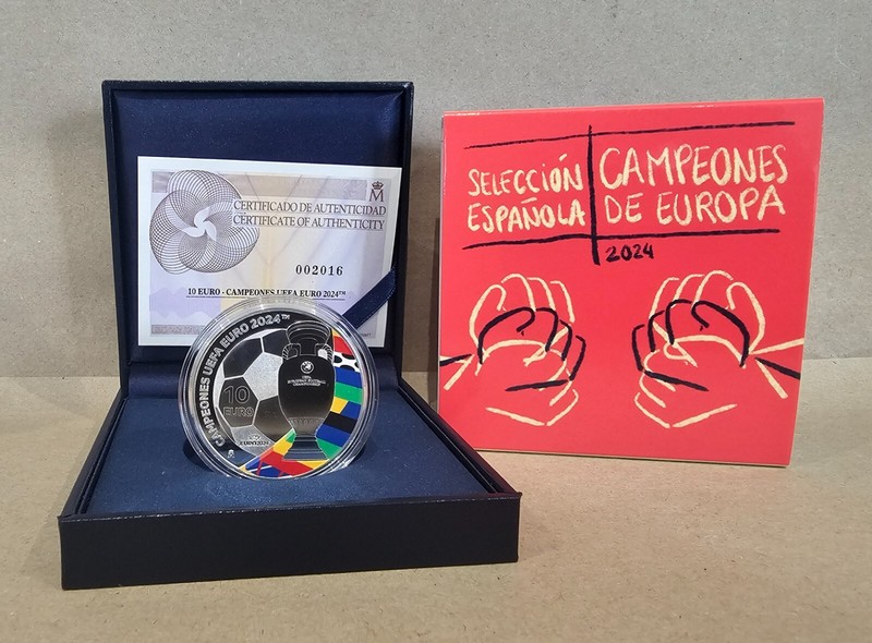 Coffret Be 10 Euros Argent CommÃ©Morative Espagne 2024 Champion Europe Uefa