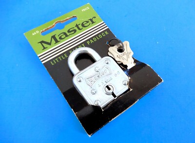 Vintage NOS Master 1-1/4'' Little Giant Wrought Steel Padlock 44-D USA NEW!