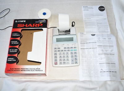 SHARP Electronic Printing Calculator EL-1750P III Tested, Works Fine~VG Cosmetic