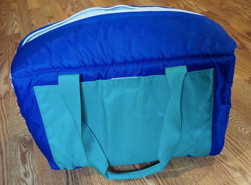 VTG 90s Colorblock EDDIE BAUER Insulated COOLER TOTE BEACH GYM Duffel Bag Blue