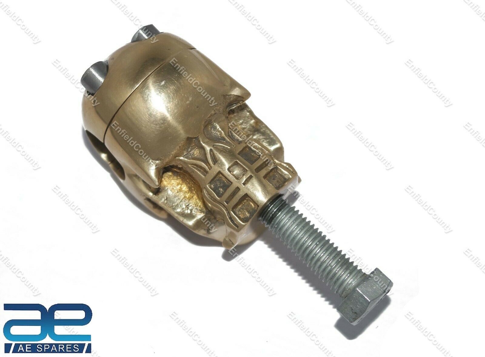 Skull Custom Brass Old School 7/8" Handlebar Risers for Harley Bobber 