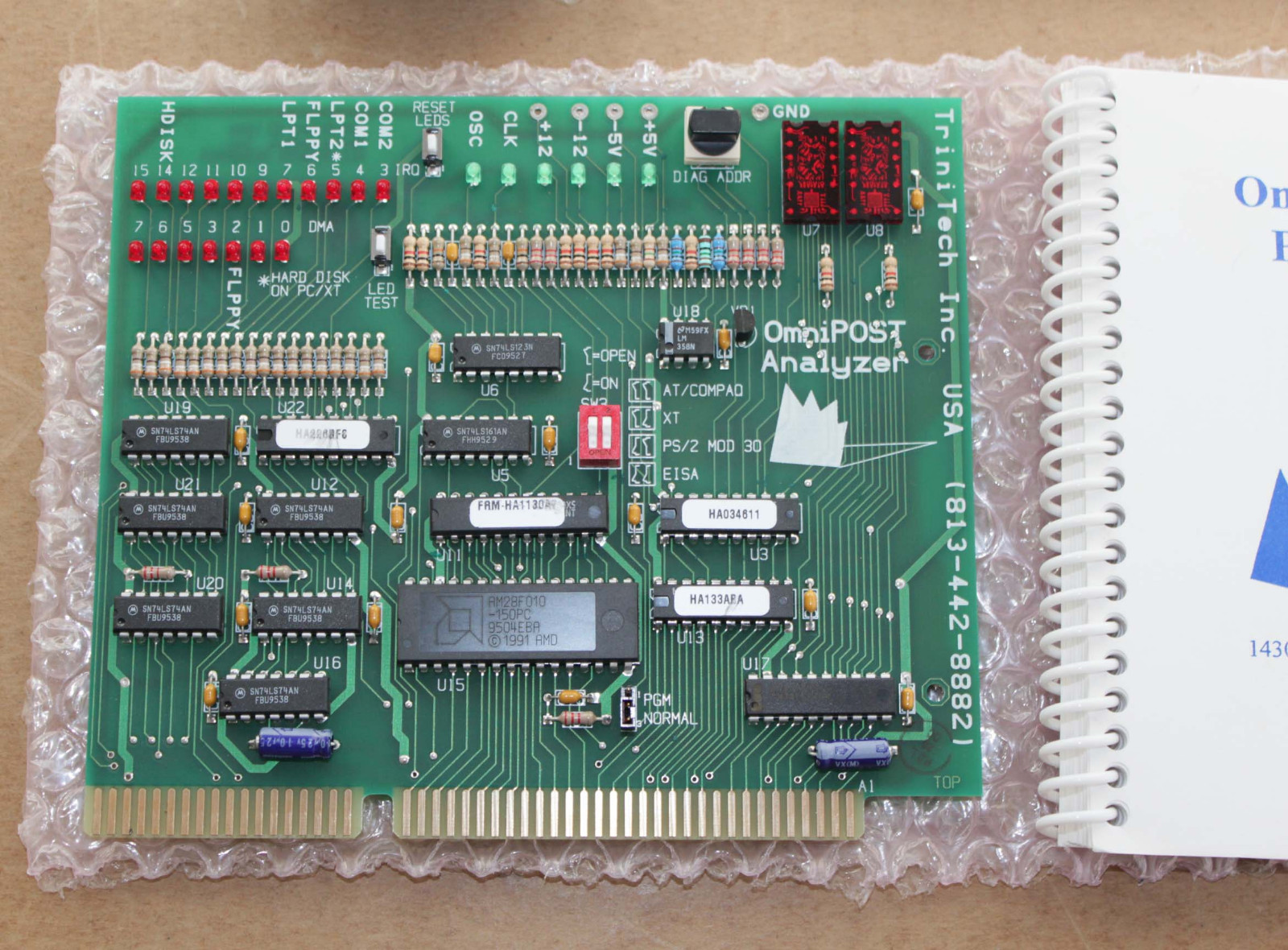 Vintage TriniTech OmniPOST Analyzer ISA POST Diagnostic Card with Test Software