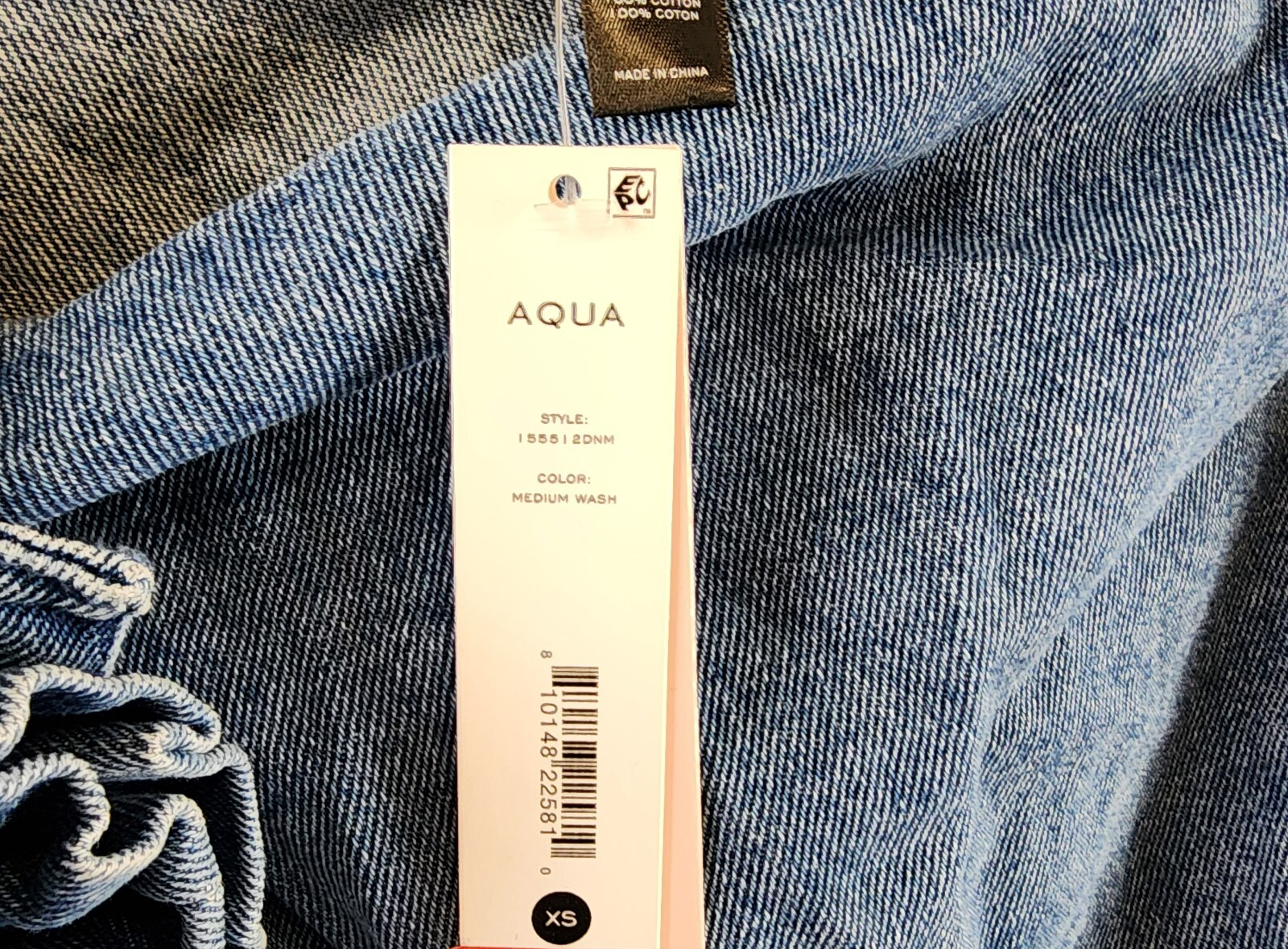 Aqua Asymmetric Denim Floral Mini Skirt Women's XS Blue Heather Back Zip Closure - Picture 9 of 13