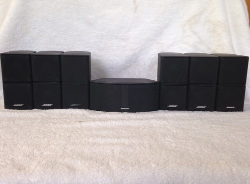 7 Bose MINT Jewel Double Cube Speakers 1 Center Channel 6 Surround Black 7.1/7.2