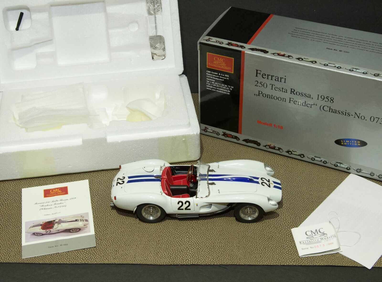 1/18 CMC 1958 Ferrari 250 Testa Rossa Pontoon Fender Chasis 1/18 CMC 1958 Ferrari 250 Testa Rossa Pontoon Fender Chasis