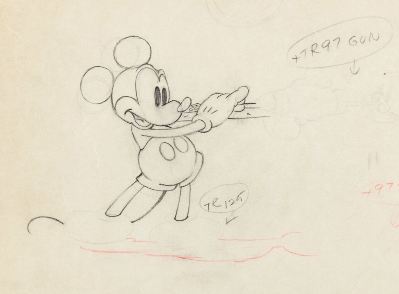 Mickey Mouse 1935 Production Animation Cel Drawing Disney