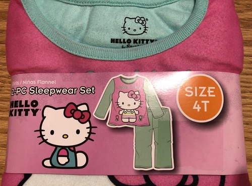 2 Girl's Size 4T 2-Piece Sleepwear 1 Flannel Hello Kitty & 1 Flannel Frozen New