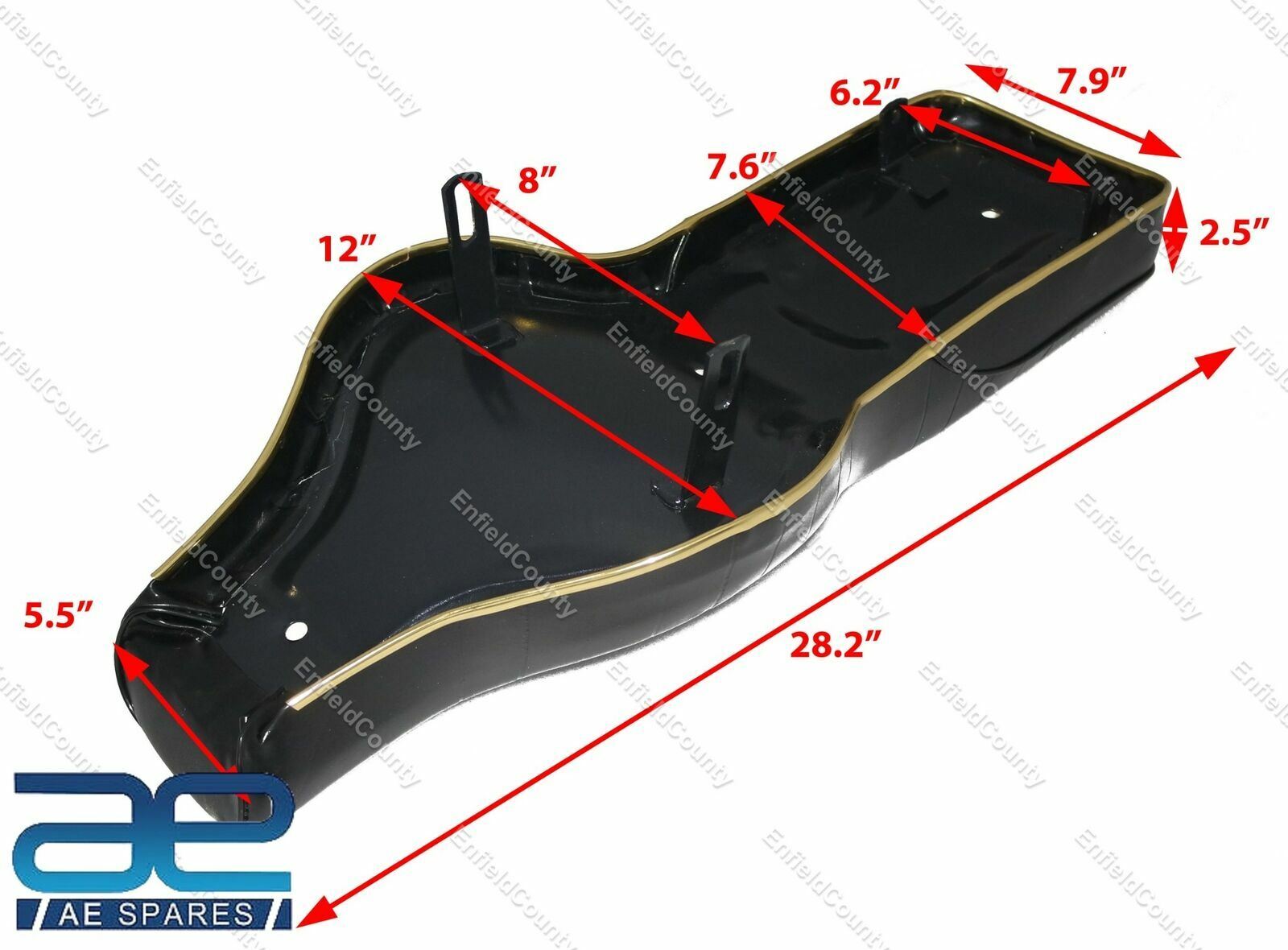 Dual Seat Black With Golden Lining for Royal Enfield Classic 350 500 