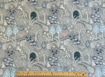 Fabric The Secret Winter Garden Lewis & Irene Grey Pearlescent 100% Cotton BTY
