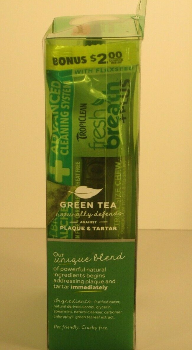 TropiClean Fresh Breath Plaque Remover Cat and Dog Clean Teeth Gel Kit 4 oz