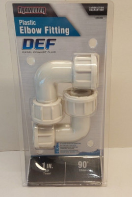 NEW - Traveller Plastic Elbow Fitting DEF 90 Degree Elbow 1  BSP Thread 1289399