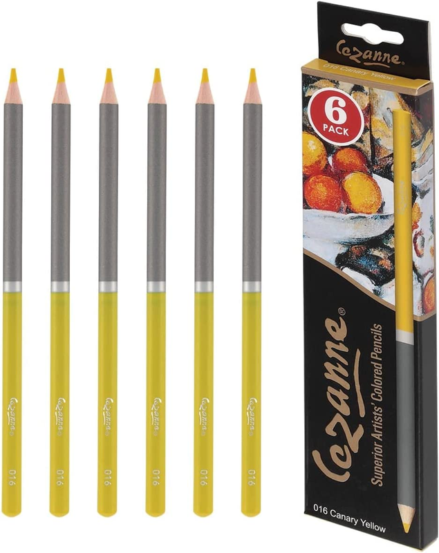 Cezanne Premium Colored Pencils Canary Yellow 6 Pack - Highly-Pigmented Drawing