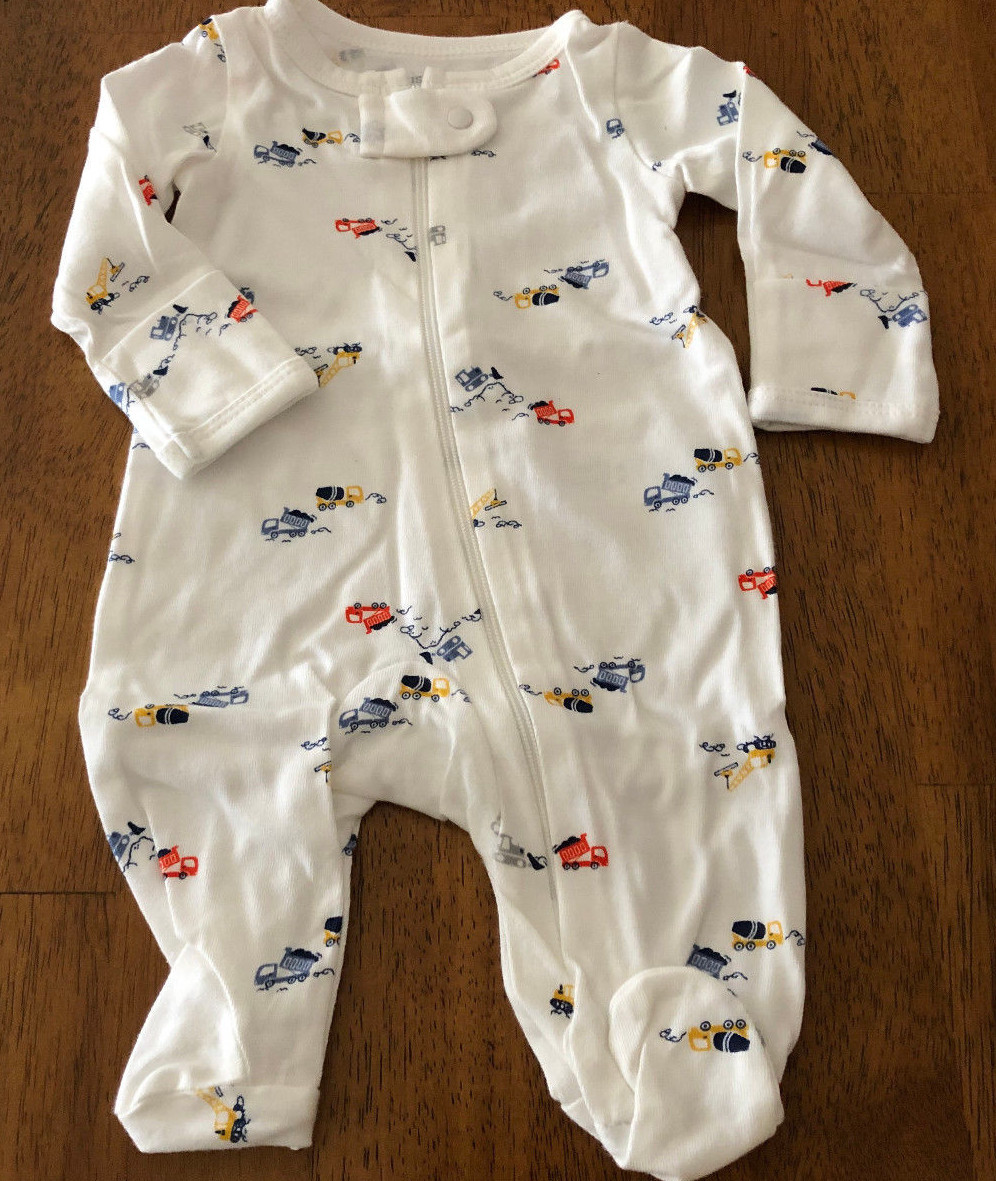 Just One You Preemie Boys 2 Pack Footed Construction Work Sleep and Plays