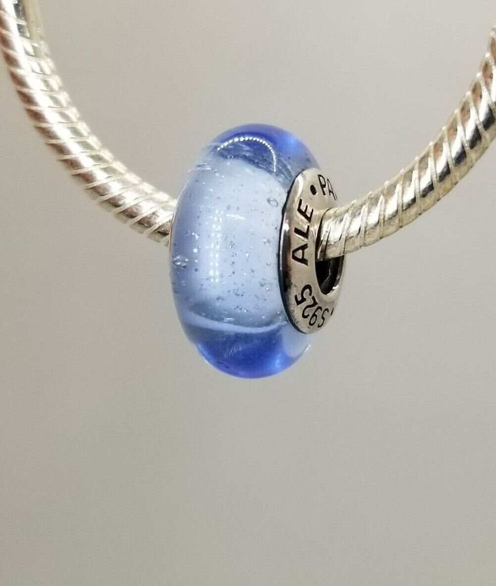 New Pandora Silver 925 Ale Blue Cinderella Murano Bead Disne