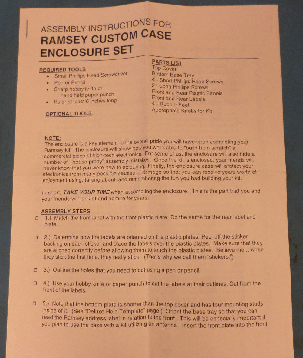 RAMSEY FM25 Stereo FM Transmitter FCC Part 15 Qualified