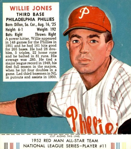 1952 Red Man Tobacco All-Star Team - Willie Jones #11