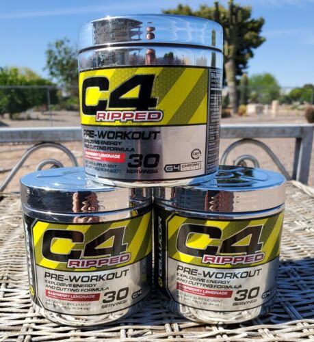 Cellucor C4 Ripped Pre Workout Rasp Lemonade 30 Servings Expired see description