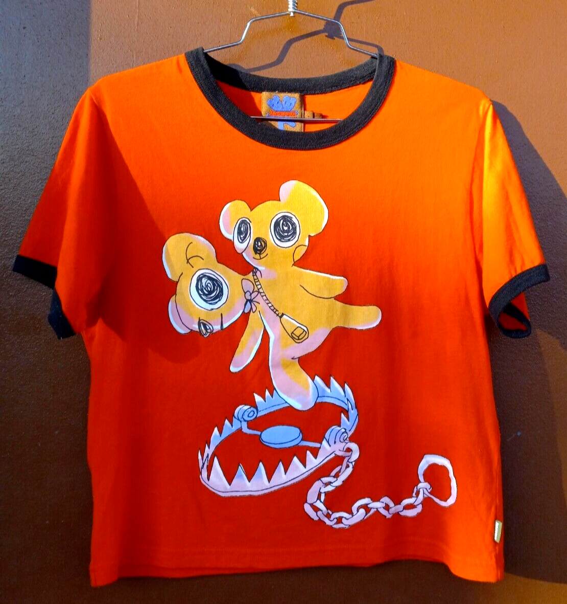 HEAVEN Marc Jacobs Double Bear Trap Orange Logo Baby Tee HEAVEN Marc Jacobs Double Bear Trap Orange Logo Baby Tee