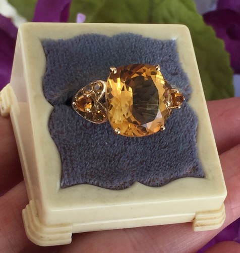 10K Yellow Gold Citrine Ring Size 7