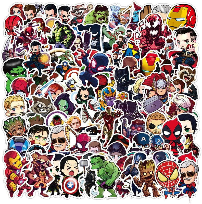 Teens Hero Stickers[100Pcs] Waterproof for Decal,Laptop Hydro Flask Water Bottle