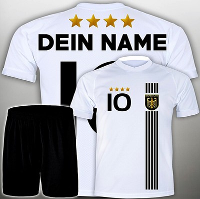 Fußball Trikot ALLE Größen z.b. 158 weiss Trikot Für Kinder Gr Set mit  NAMEN #<