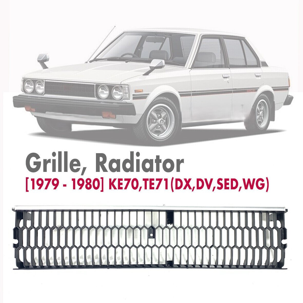 Front Quad Grill Grille Mask For Toyota Corolla KE70 TE72 AE70 1979-83 DX Model