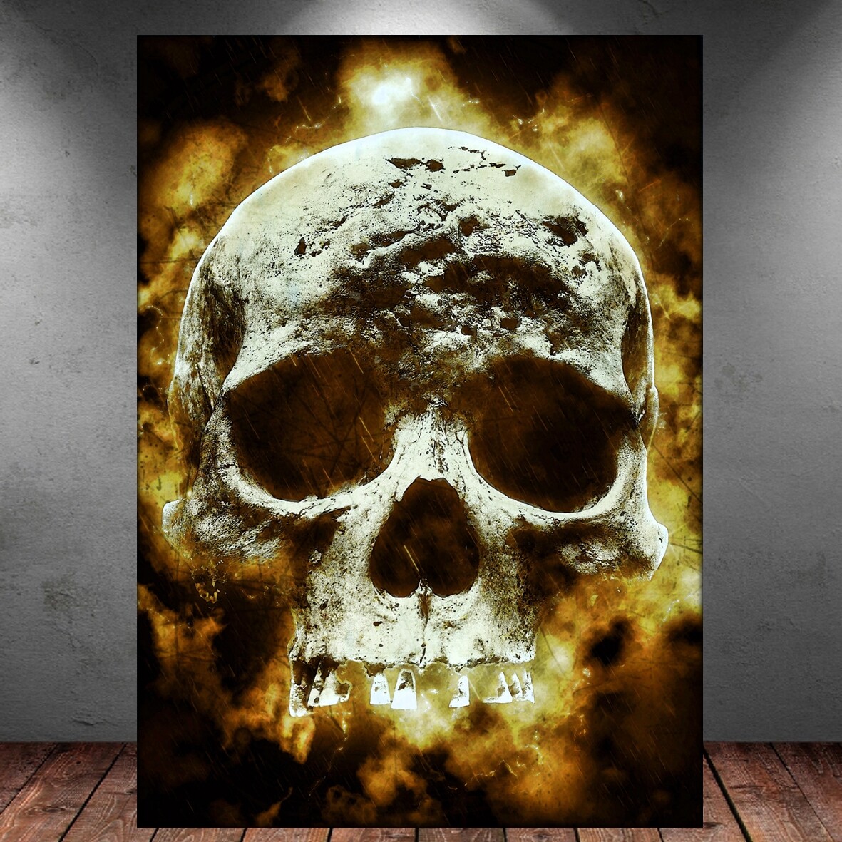 LEINWAND BILD ER XXL POP ART SKULL TOTENKOPF ABSTRAKT SKELETT BUNT WAND POSTER