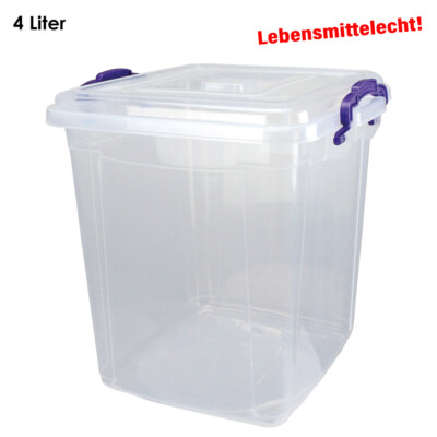 Multibox Lagerbox Aufbewahrungsbox m.Deckel u.Griffen, Lebensmittelecht / 4 L