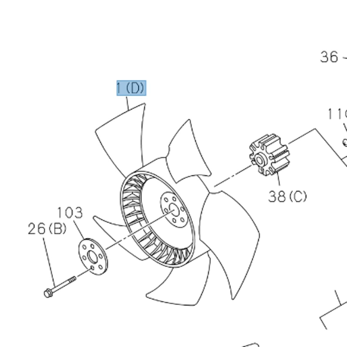 5-650-SUCT Cooling Fan 8980185070, 8980185072, 30/926965 for
