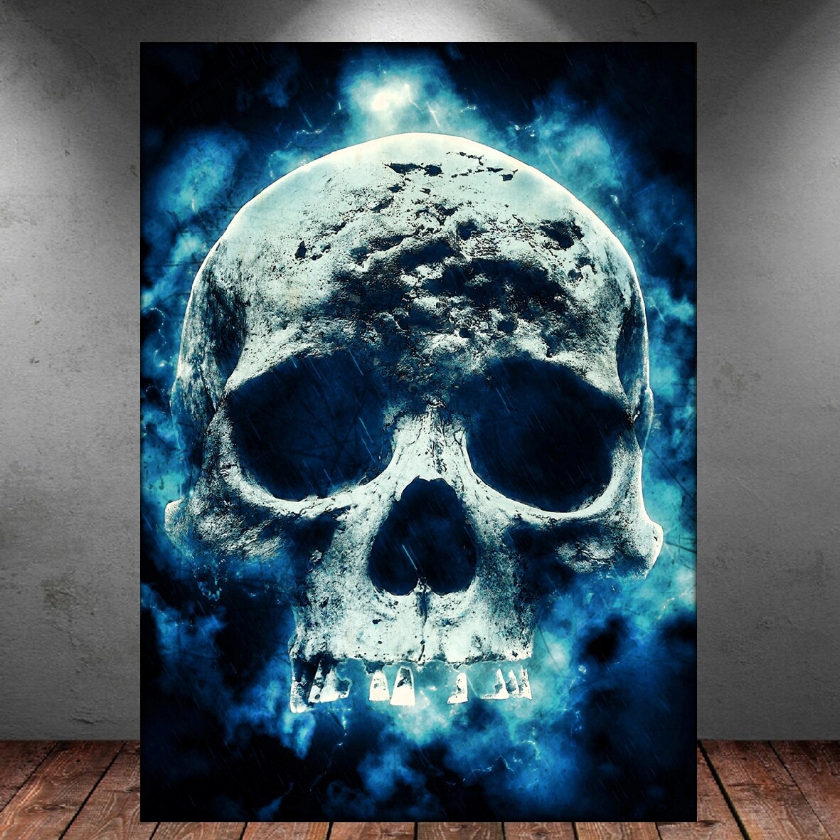 LEINWAND BILD ER XXL POP ART SKULL TOTENKOPF ABSTRAKT SKELETT BUNT WAND POSTER