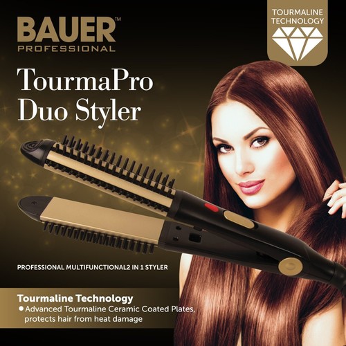 Bauer Professional Tourmaline Ionic Ceramic 2 in 1 Hair Curling and Straightener Bauer Professional Tourmaline Ionic Ceramic 2 in 1 Hair Curling and Straightener