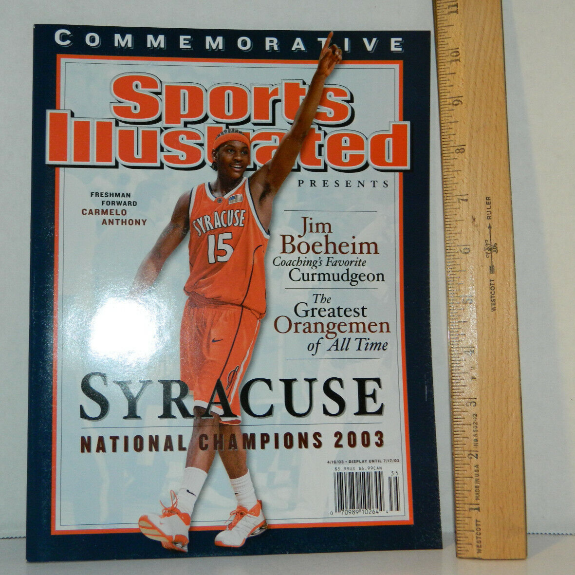 2003 SYRACUSE Basketball SU CARMELO ANTHONY SPORTS Magazine national Champions