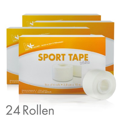 24 Rollen KK Sporttape 3,8 cm x 10 m  weiß Tapeverband Fingertape Sportlertape 