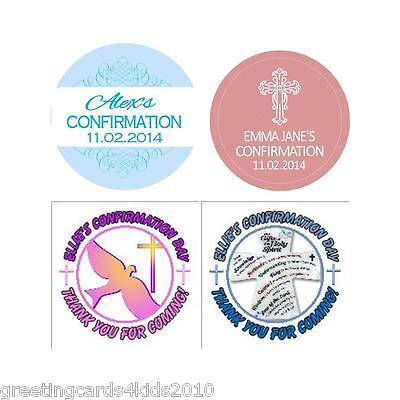 Personalised Confirmation Stickers Labels 3 sizes available