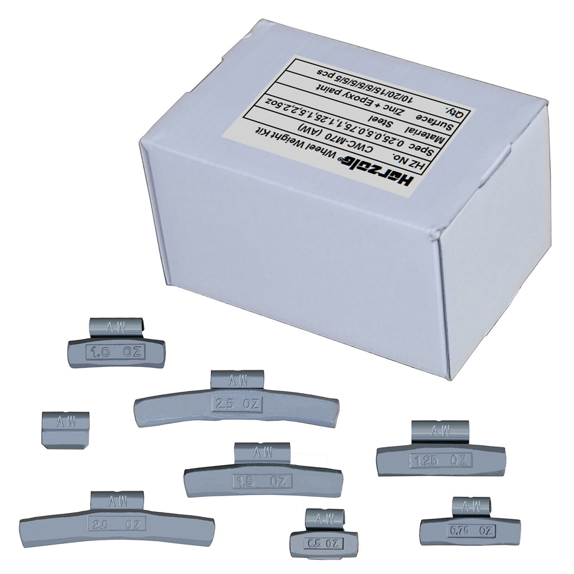 70pcs Awm70 Aw Style Fe Clip On Lead Free Wheel Balance Weights Kit