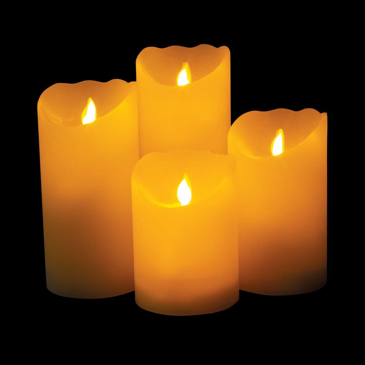Flickering Flame Real Wax Led Pillar Battery Candle Light Party
