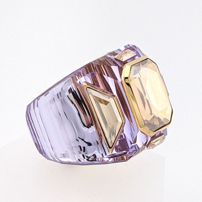 Swarovski Chroma Cocktail Ring, Purple, Gold-Tone Plated Swarovski Chroma Cocktail Ring, Purple, Gold-Tone Plated