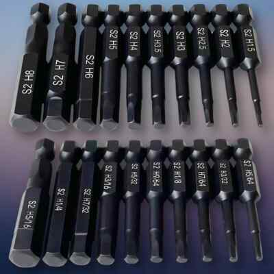 Hex Head Allen Wrench Drill Bit Set (10pc Metric & 10pc SAE), , Upgraded 1/4''...