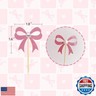 24Pcs Pink Bow Cupcake Toppers Pink Bow Birthday Decorations for Coquette Bridal Baby Shower Wedding Themed Party Decorations Supplies(bow)