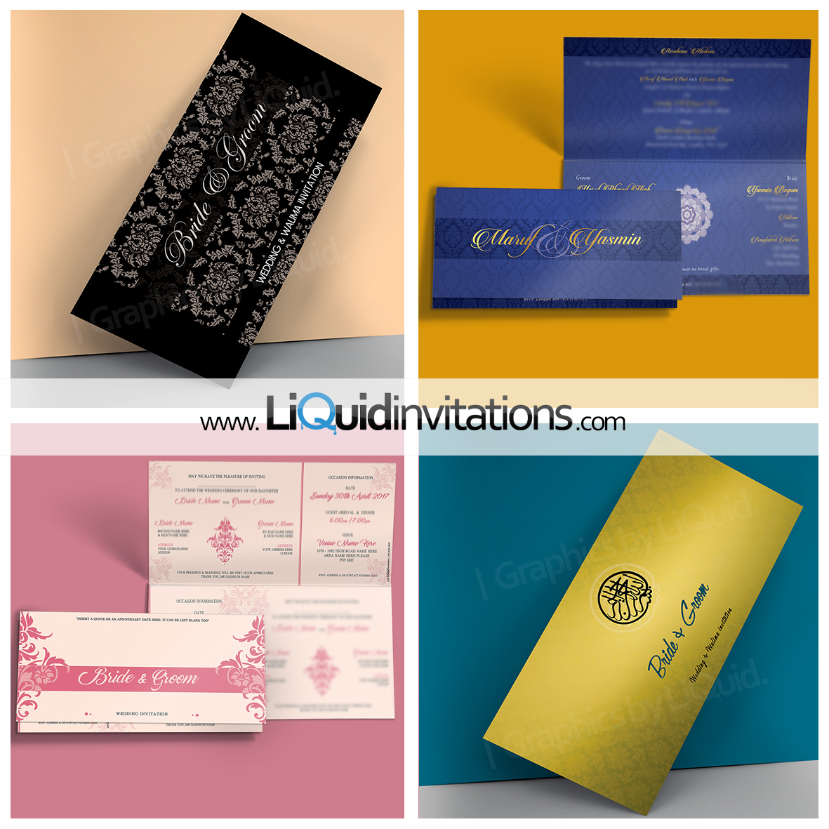 Personalised Muslim Indian Sikh Asian Wedding Invitations Cards Upto