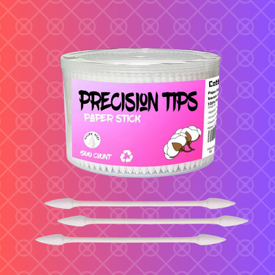 Pointed Tip Cotton Swabs: 500 Count, Double Precision Tips, Paper Stick
